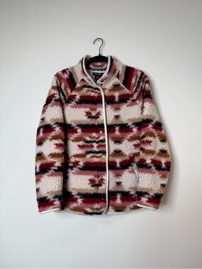 Wrangler Retro Patterned Sherpa Jacket - Pink & Brown